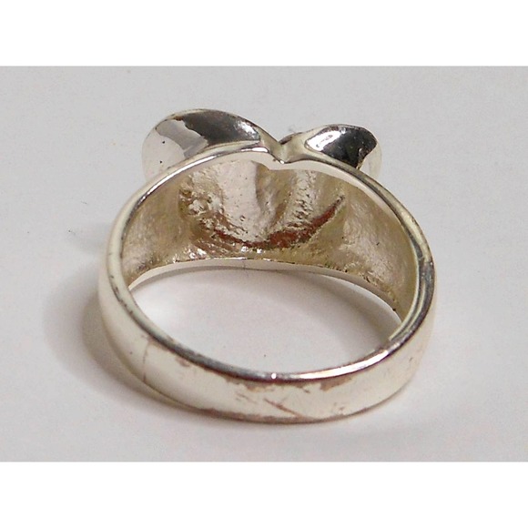 Sterling Silver Marcasite Heart Ring Size 7 - Picture 4 of 6